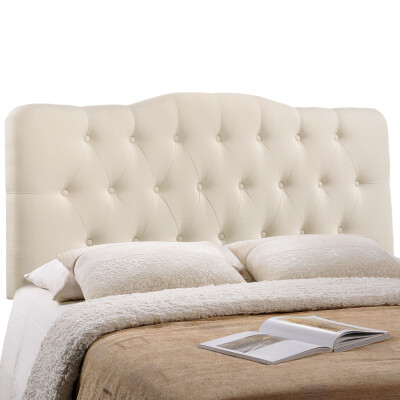 MOD-5154-IVO Annabel Queen Upholstered Fabric Headboard Ivory