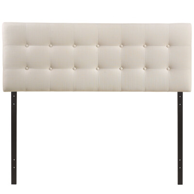 MOD-5170-IVO Emily Queen Upholstered Fabric Headboard Ivory