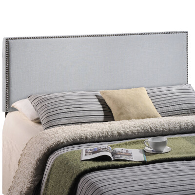 MOD-5217-GRY Region Full Nailhead Upholstered Headboard