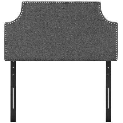 MOD-5390-GRY Laura Twin Upholstered Fabric Headboard Gray