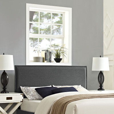 MOD-5407-GRY Camille Queen Upholstered Fabric Headboard Gray