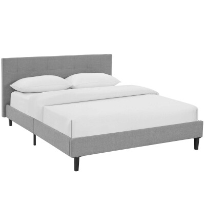 MOD-5426-LGR Linnea Queen Fabric Bed Light Gray