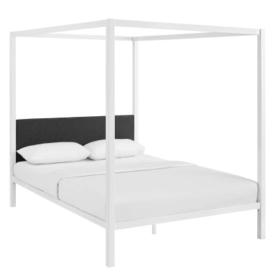 MOD-5570-WHI-GRY Raina Queen Canopy Bed Frame