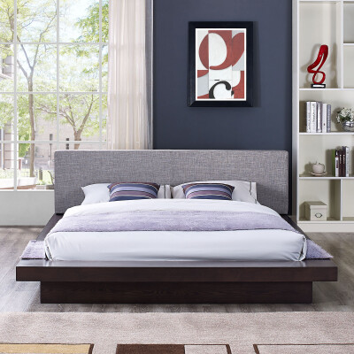 MOD-5721-CAP-GRY-SET Freja Queen Fabric Platform Bed