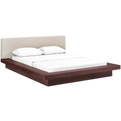 MOD-5721-WAL-BEI-SET Freja Queen Fabric Platform Bed