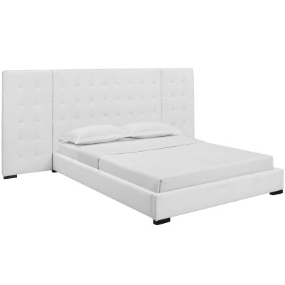 MOD-5818-WHI Sierra Queen Upholstered Fabric Platform Bed White