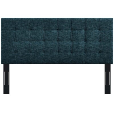 MOD-5846-AZU Paisley Tufted Twin Upholstered Linen Fabric Headboard Azure