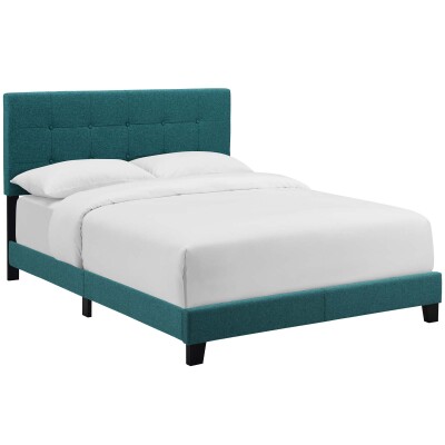 MOD-5999-TEA Amira Twin Upholstered Fabric Bed Teal