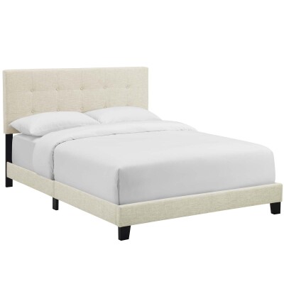 MOD-6002-BEI Amira King Upholstered Fabric Bed Beige