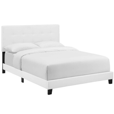 MOD-6002-WHI Amira King Upholstered Fabric Bed White