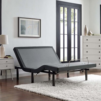 MOD-6108-GRY Transform Adjustable Queen Wireless Remote Bed Base Gray