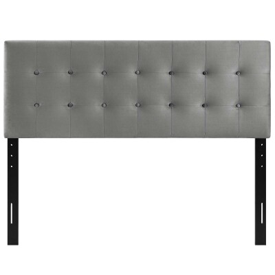MOD-6116-GRY Emily Queen Biscuit Tufted Performance Velvet Headboard Gray