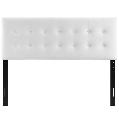MOD-6116-WHI Emily Queen Biscuit Tufted Performance Velvet Headboard White