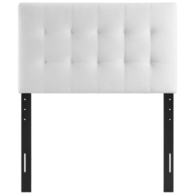 MOD-6118-WHI Lily Biscuit Tufted Twin Performance Velvet Headboard White