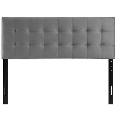 MOD-6120-GRY Lily Queen Biscuit Tufted Performance Velvet Headboard Gray