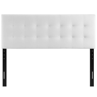 MOD-6120-WHI Lily Queen Biscuit Tufted Performance Velvet Headboard White