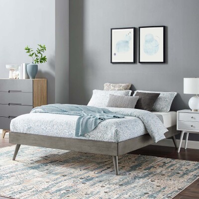 MOD-6230-GRY Margo Queen Wood Platform Bed Frame Gray