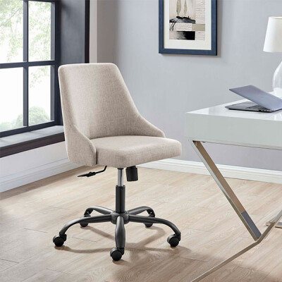 EEI-4371-BLK-BEI Designate Swivel Upholstered Office Chair Black Beige