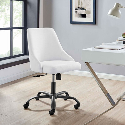 EEI-4371-BLK-WHI Designate Swivel Upholstered Office Chair Black White