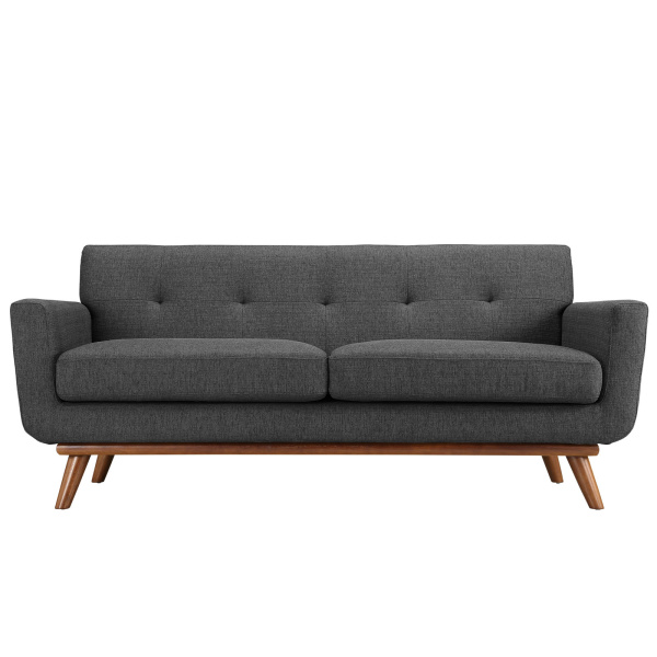 Engage Upholstered Fabric Loveseat Gray