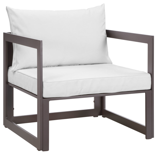 Fortuna Outdoor Patio Armchair Brown White