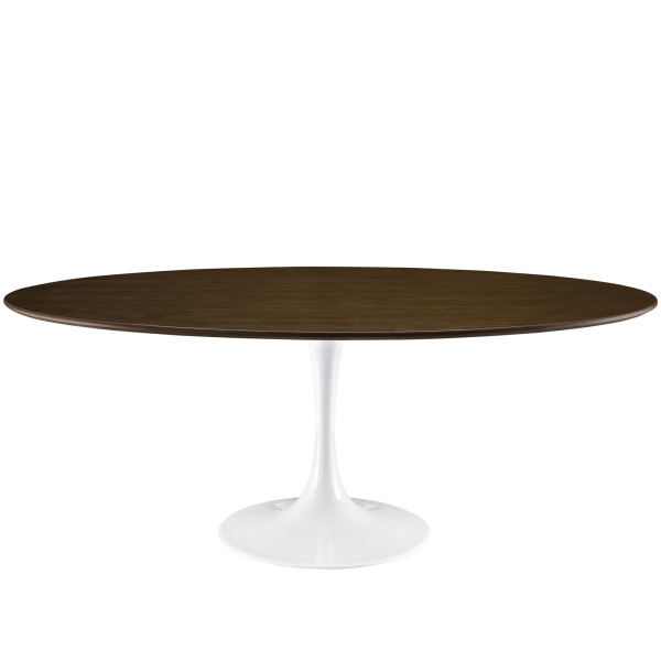 EEI-1661-WAL Lippa 78" Oval Wood Dining Table Walnut