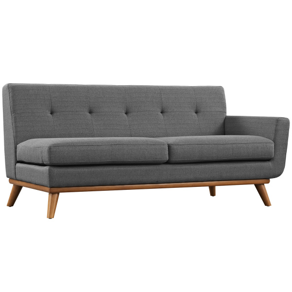 Engage Right-Arm Upholstered Fabric Loveseat Gray
