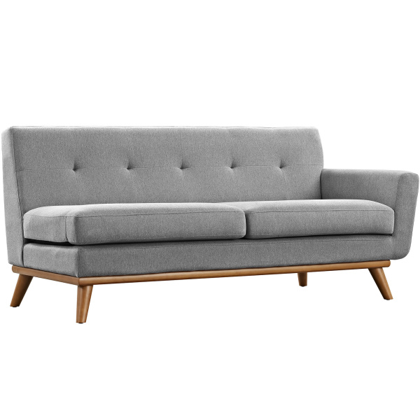 Engage Right-Arm Upholstered Fabric Loveseat Expectation Gray