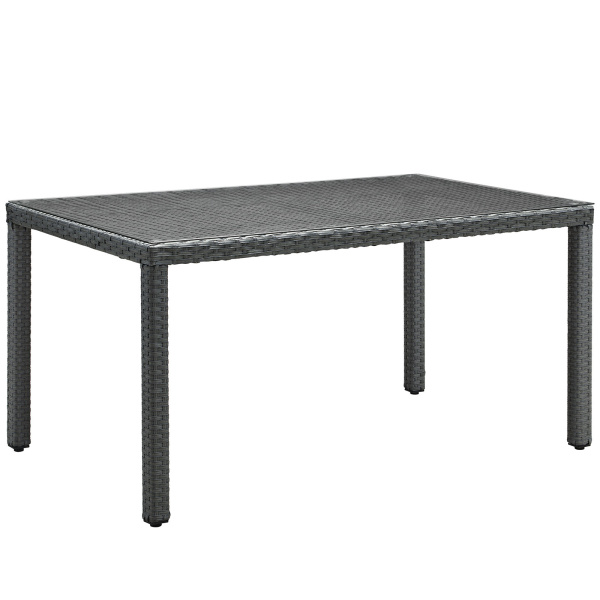 EEI-1934-CHC Sojourn 59" Outdoor Patio Dining Table Chocolate