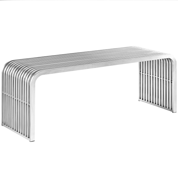 EEI-2102-SLV Pipe 47" Stainless Steel Bench Silver