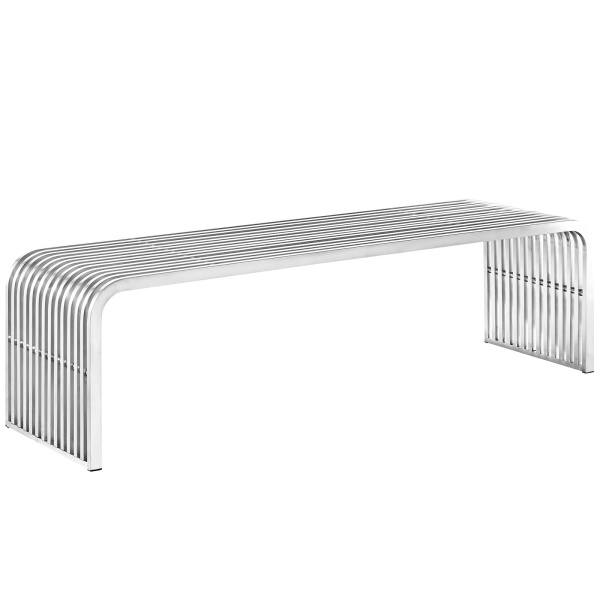 Pipe 60" Stainless Steel Bench Silver