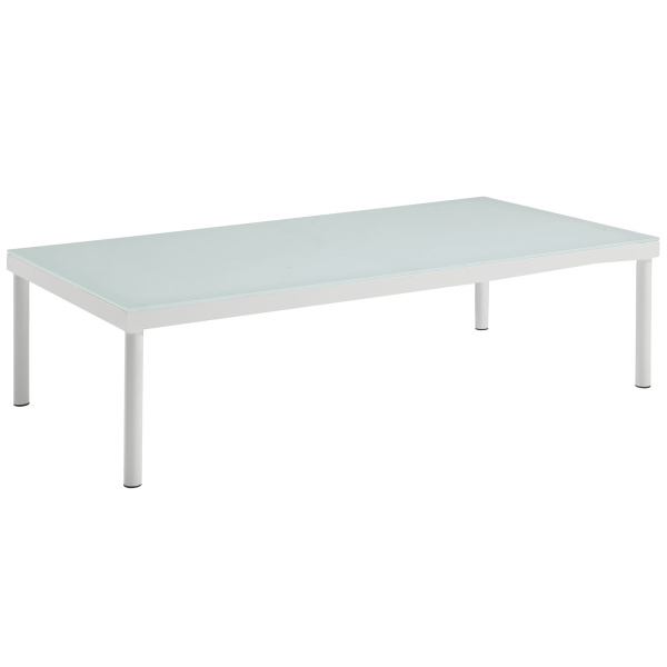 EEI-2605-WHI Harmony Outdoor Patio Aluminum Table