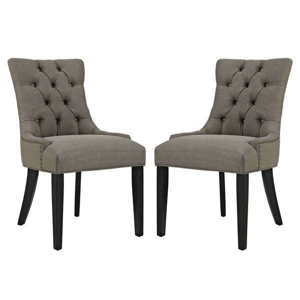 Regent Dining Side Chair Fabric Set of 2 in Granite | Polyester/Fabric by Modway