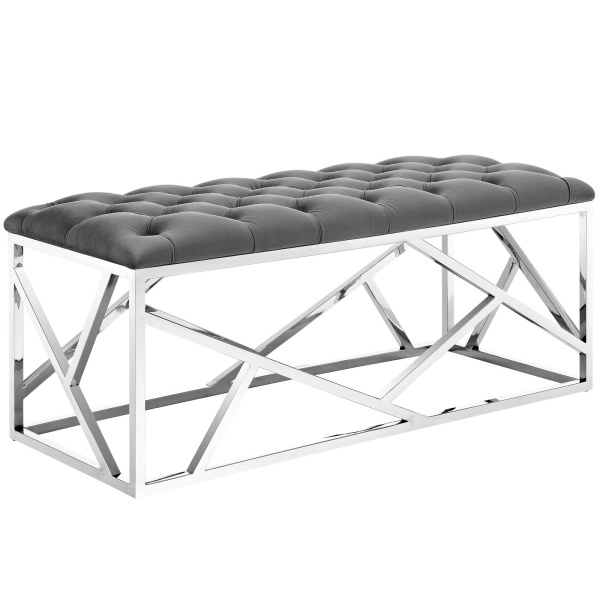 EEI-2867-SLV-GRY Intersperse Bench Silver Gray