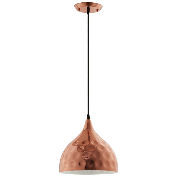 EEI-2904 Dimple 11" Bell-Shaped Rose Gold Pendant Light