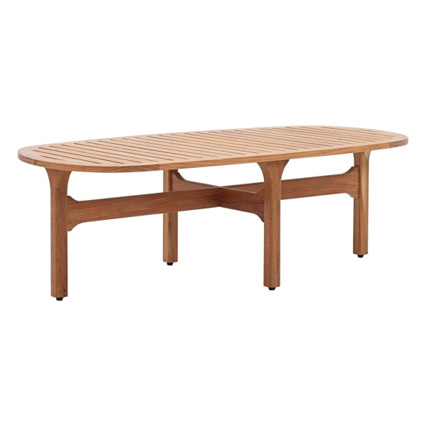 Saratoga Outdoor Patio Premium Grade A Teak Wood Oval Coffee Table in Natural by Modway