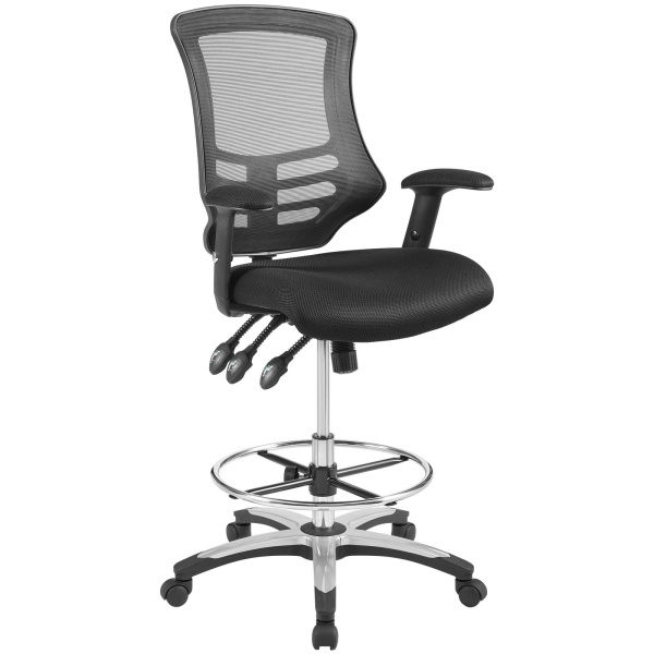 EEI-3043-BLK Calibrate Mesh Drafting Chair Black