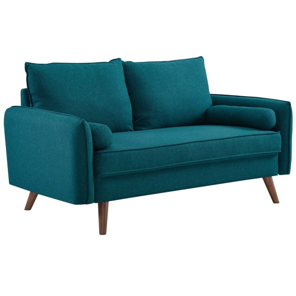 Revive Upholstered Fabric Loveseat Teal