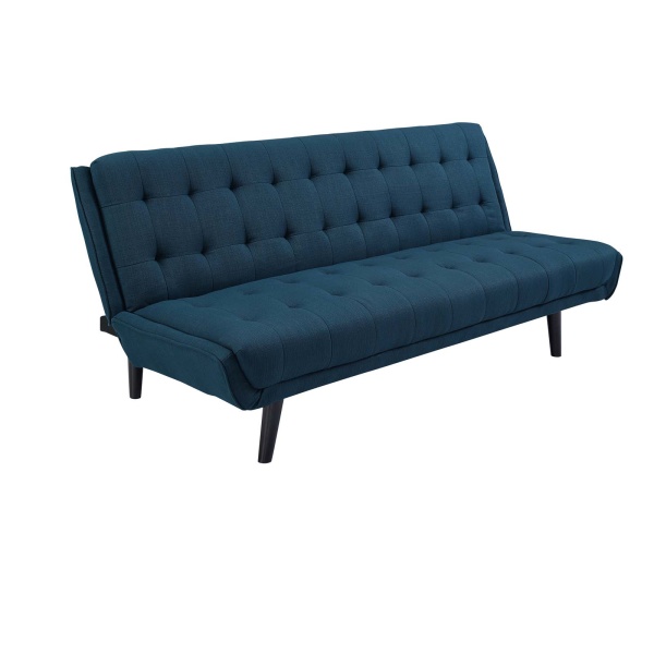 EEI-3093-AZU Glance Tufted Convertible Fabric Sofa Bed Azure