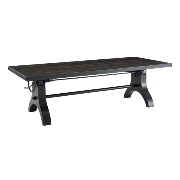 EEI-3147-BLK Genuine 96" Crank Height Adjustable Rectangle Dining and Conference Table Black