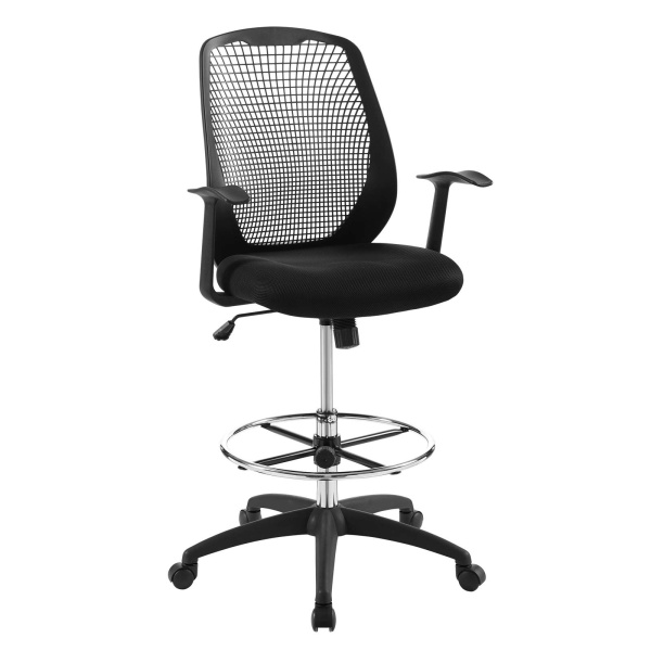 EEI-3194-BLK Intrepid Mesh Drafting Chair Black