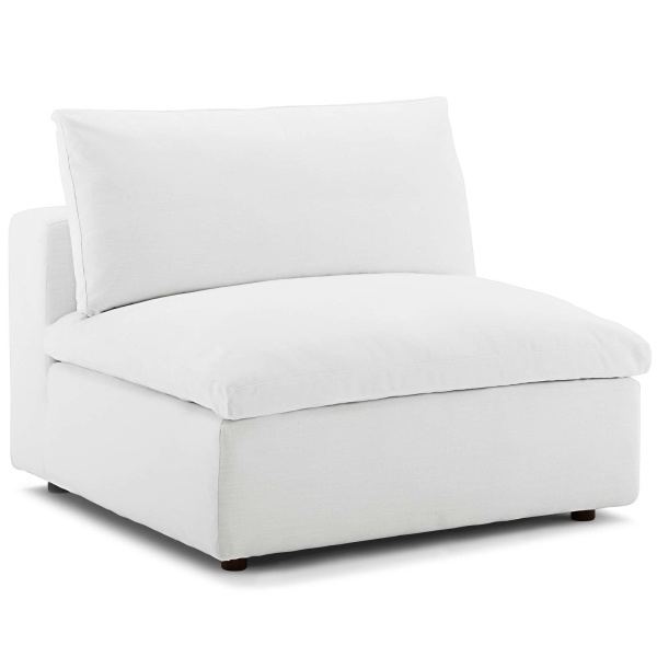 Commix Down Filled Overstuffed Armless Chair White