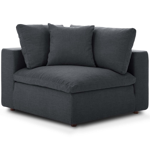 Commix Down Filled Overstuffed Corner Chair Gray