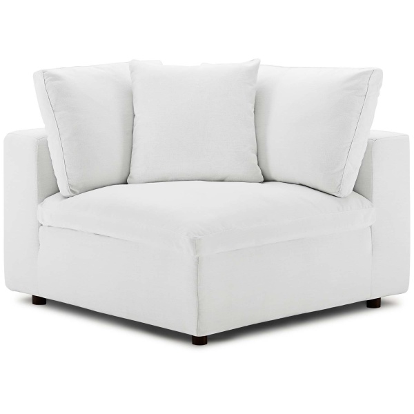 Commix Down Filled Overstuffed Corner Chair White