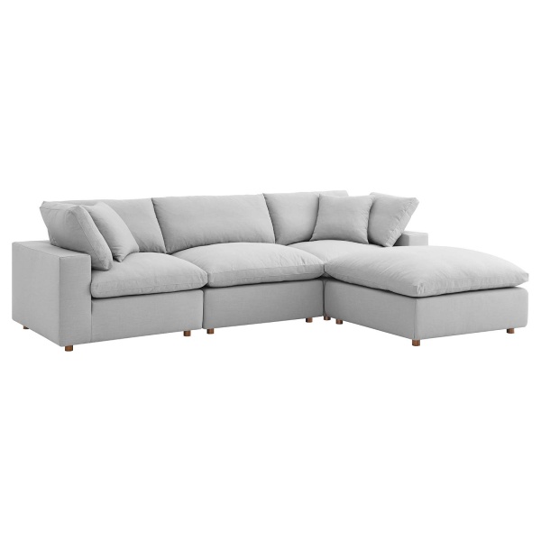 Commix Down Filled Overstuffed 4 Piece Sectional Sofa Set