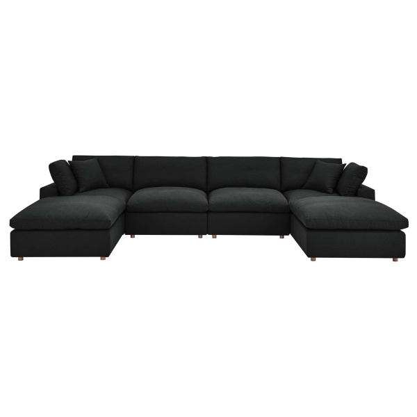 EEI-3362-BLK Commix Down Filled Overstuffed 6-Piece Sectional Sofa