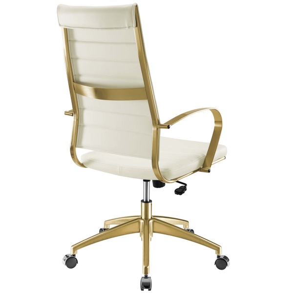 White And Gold Office Chair Drake Modern White + Gold High Back Office Chair