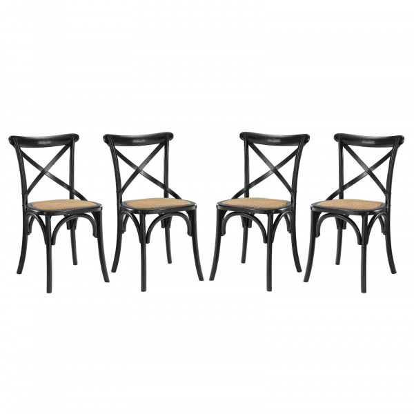 Gear Dining Side Chair Set of 4 in Black by Modway