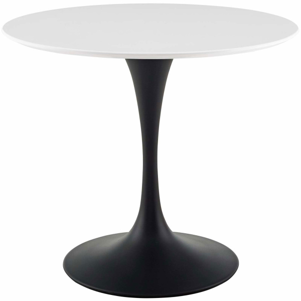 EEI-3511-BLK-WHI Lippa 36" Round Wood Dining Table