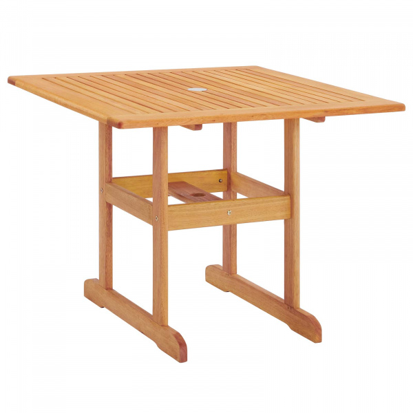 Hatteras 36" Square Outdoor Patio Eucalyptus Wood Dining Table